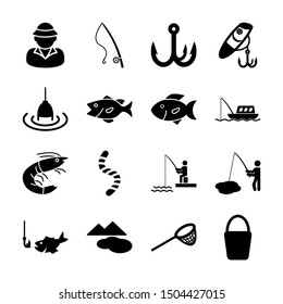 Fishing Solid Icon Vector Design