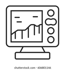 fishing sonar vector icon in simple outline style. This icon are perfect for your websites and applications.