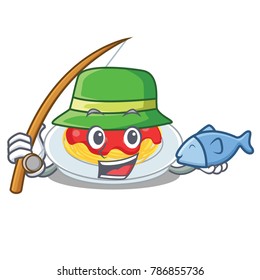 Fishing spaghetti character cartoon style Fishing spaghetti character cartoon style