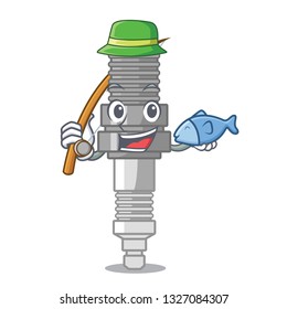 Fishing spark plug isolated with the mascot