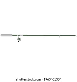 Fishing spinning or telescopic rod vector isolated illustration