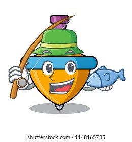 Fishing spinning top mascot cartoon