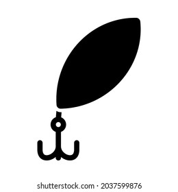 Fishing Spoon Icon. Black Stencil Design. Vector Illustration.