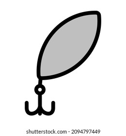 Fishing Spoon Icon. Editable Bold Outline With Color Fill Design. Vector Illustration.