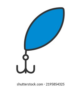 Fishing Spoon Icon. Editable Bold Outline With Color Fill Design. Vector Illustration.
