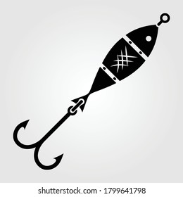 Fishing spoon icon isolated on white background. Vector illustration. 
