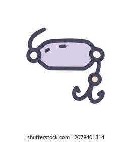 icono de la cuchara de pesca color de seña vectorial doodle simple