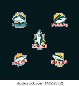 Fishing Sport Badge Logo Design Vector