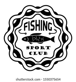 Fishing sport club logo. Simple illustration of fishing sport club vector logo for web design isolated on white background