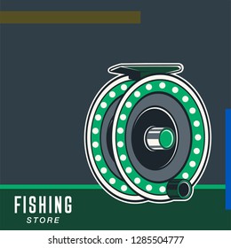 Fishing sport or fisherman hobby cartoon poster