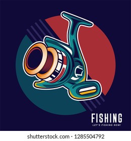 Fishing sport or fisherman hobby cartoon poster