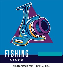 Fishing sport or fisherman hobby cartoon poster