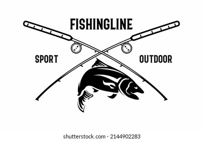 Ilustración de diseño de vectores al aire libre de pesca deportiva