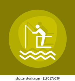 fishing, sport sign logo icon, vector illustration