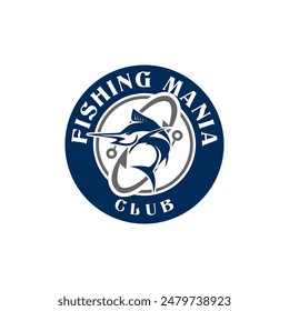 Fishing Sports Club Billfish Marlin Logo Template Vector 