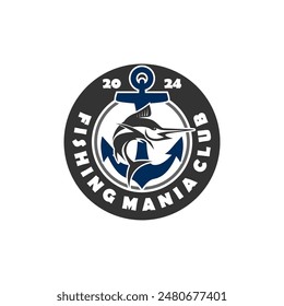 Fishing Sports Club Billfish Marlin Logo Template Vector 