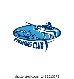 Fishing Sports Club Billfish Marlin Logo Template Vector 