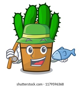 Fishing spurge cactus plant isolated on mascot