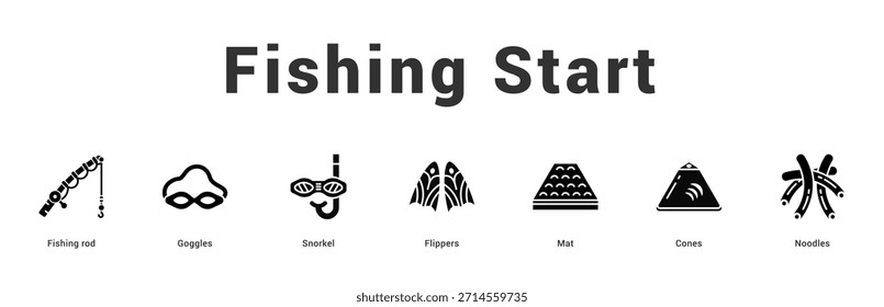 Ilustración moderna y limpia del Anuncio del Web que presenta los iconos temáticos para la comunicación visual