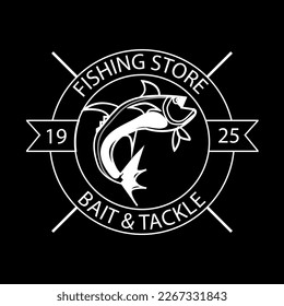 Fishing store sign vector and badge