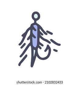 fishing streamer fly color vector doodle simple icon