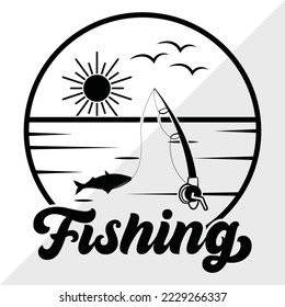 Fishing SVG Printable Vector Illustration svg