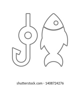 fishing symbol icon. Element of web for mobile concept and web apps icon. Outline, thin line icon for website design and development, app development