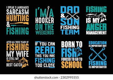 Fishing T shirt Design Bundle, Quotes about Fishing, Fishing T shirt, Fishing typography T shirt design Collection