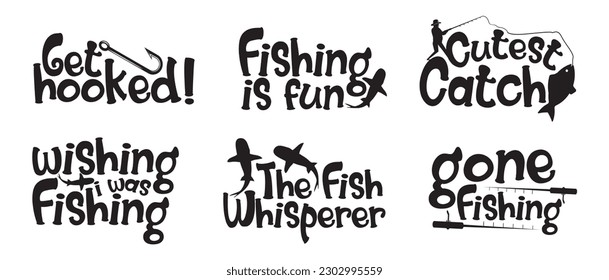 Fishing T shirt Design Bundle, Quotes about Fishing, Fishing T shirt, Fishing typography T shirt design Collection