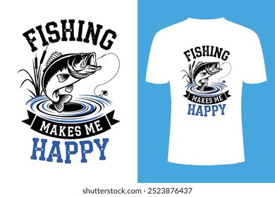 fishing t shirt design by Illustrator.