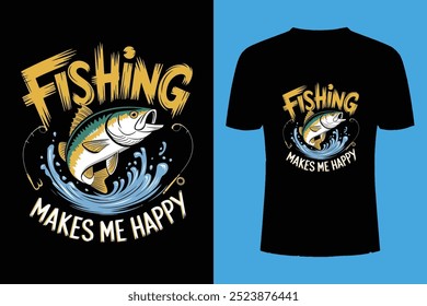 fishing t shirt design by Illustrator.