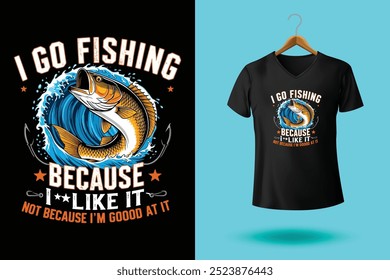 fishing t shirt design by Illustrator.