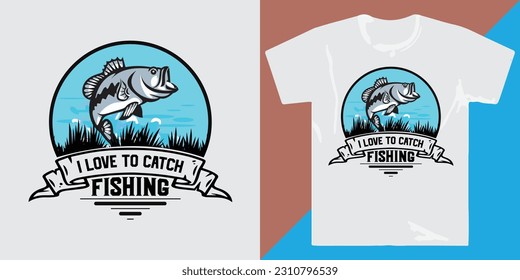 Fishing T Shirt Design Catching Fish 