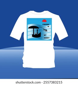 FISHING T SHIRT DESIGN WITH FISHING INSTRUMENTS