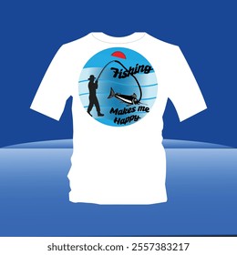 FISHING T SHIRT DESIGN WITH FISHING INSTRUMENTS