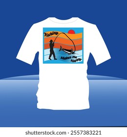 FISHING T SHIRT DESIGN WITH FISHING INSTRUMENTS