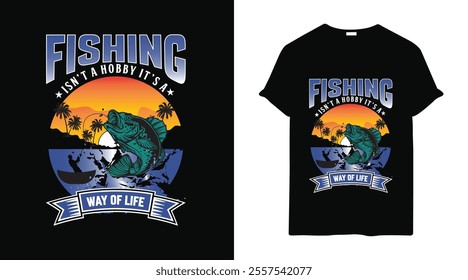 Fishing T shirt design template and Creative Fishing T-Shirt Design 