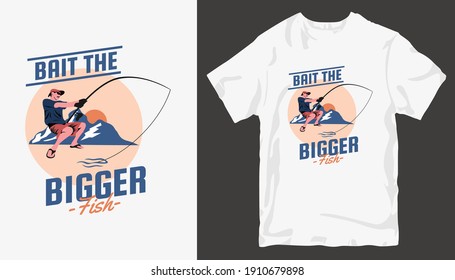 Fishing t shirt design vector. T-shirt design for print. t shirt design for fishing. Fishing silhouette. cool outdoor t shirt designs. Graphic tee shirt design sublimation