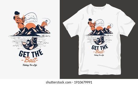 Fishing t shirt design vector. T-shirt design for print. t shirt design for fishing. Fishing silhouette. cool outdoor t shirt designs. Graphic tee shirt design sublimation