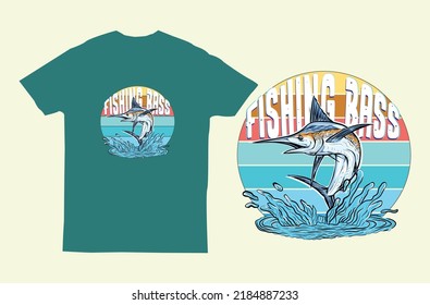  Fishing t shirt design vector
