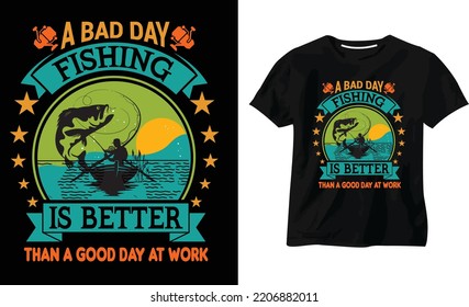 Fishing T shirt design vector illustration, Poster, Trendy T-shirt, typography vintage