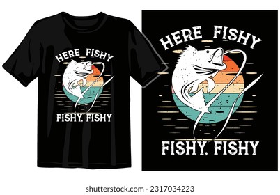 Fishing t shirt design vector, vintage fishing tshirt graphic illustration,  Fishing vector emblem