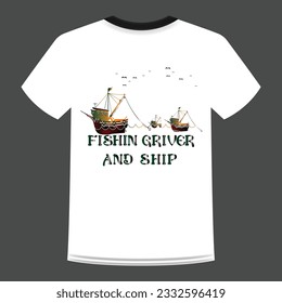 Fishing t shirt design and vector