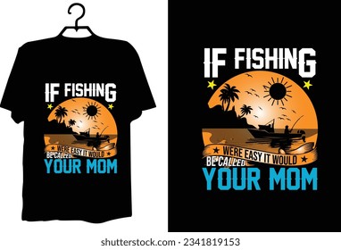 Fishing t shirt design vector