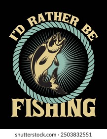 Fishing T Shirt Design Vector Art Illustration