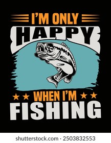 Fishing T Shirt Design Vector Art Illustration