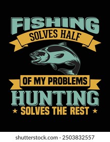 Fishing T Shirt Design Vector Art Illustration