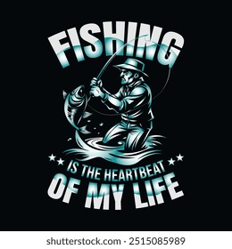 Fishing t shirt design vector file