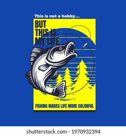 fishing t shirt graphics, vectors illustration.
