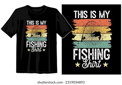 Fishing t shirt vector, Fishing vintage t shirt design, vintage fishing t shirt graphic illustration